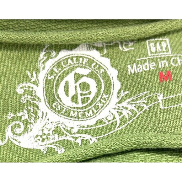 Gap Womens Sweatshirt Top Size M Green 3/4 Sleeve V Neck Cotton Pullover T - Picture 9 of 12